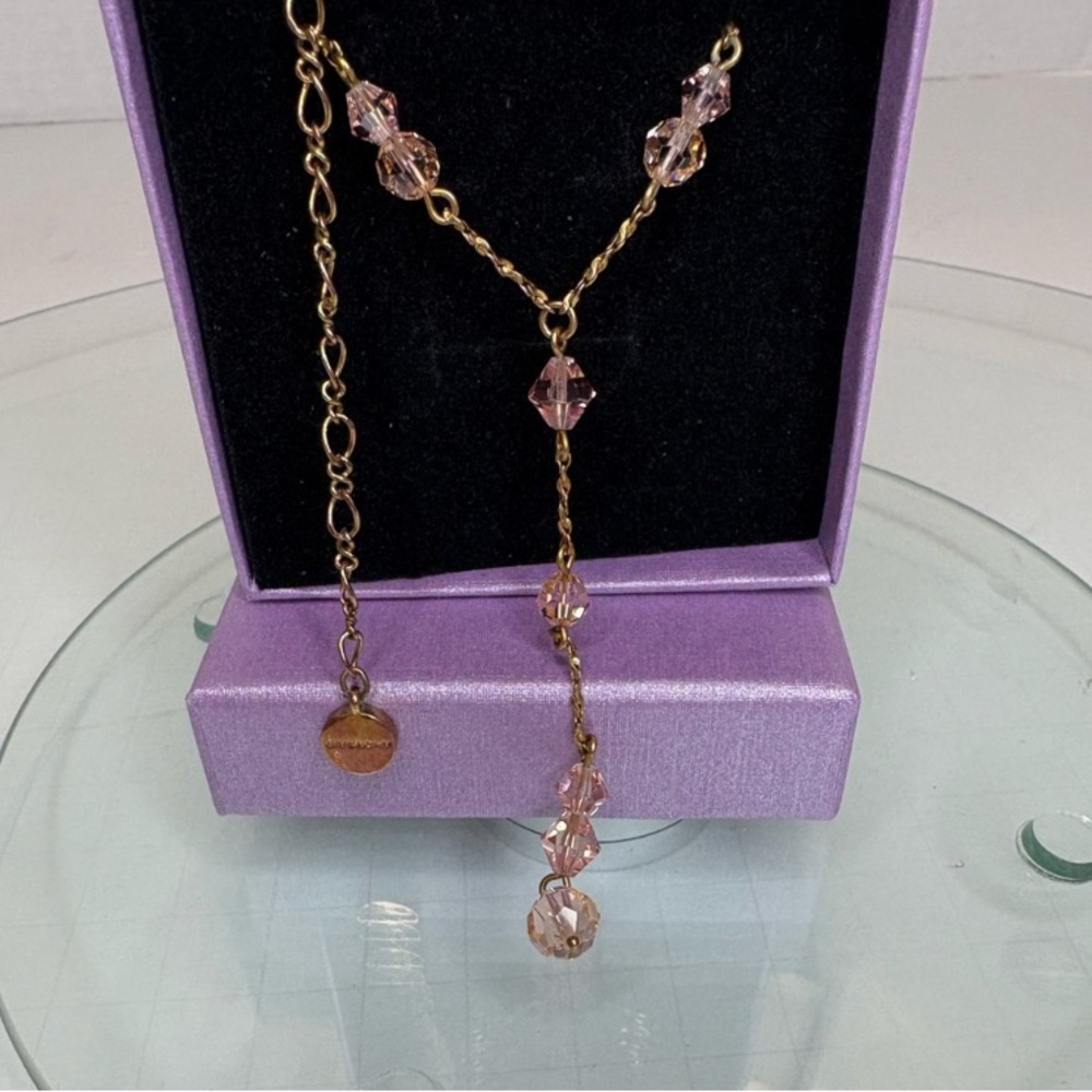 GIVENCHY Elegant Rose Gold and Pink Crystal Necklace EUC